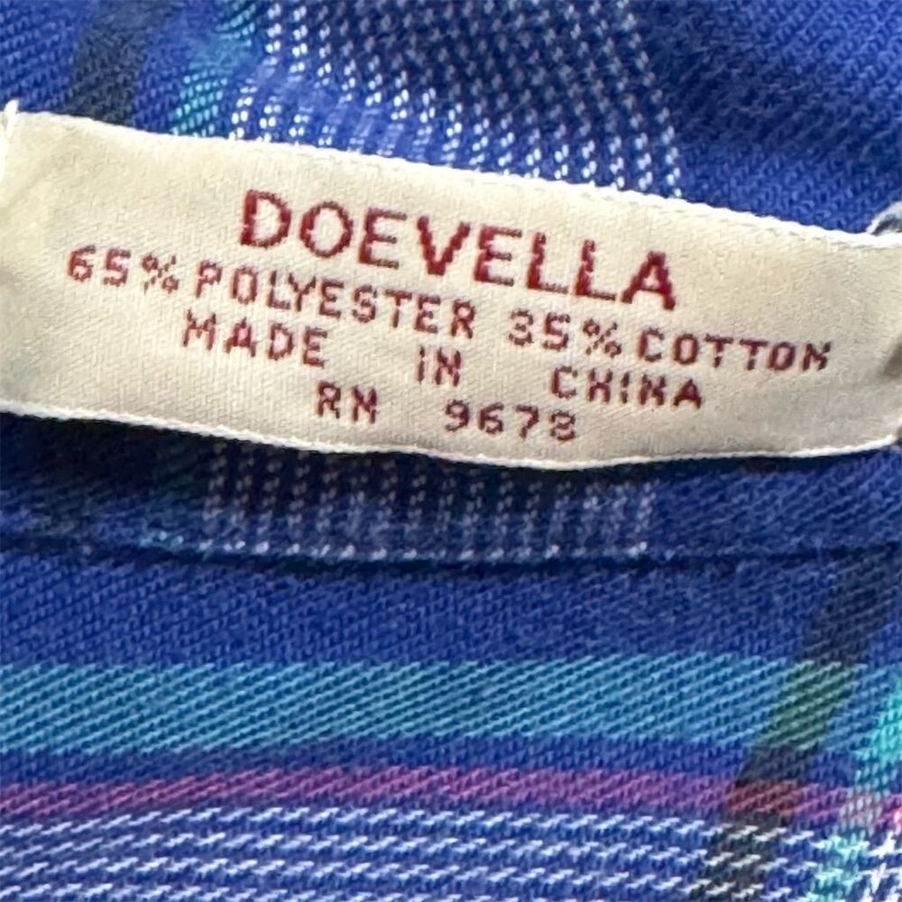 VTG Arnie Arnold Palmer S Plaid Button Down Shirt Blue Preppy Academia Umbrella - Picture 7 of 8